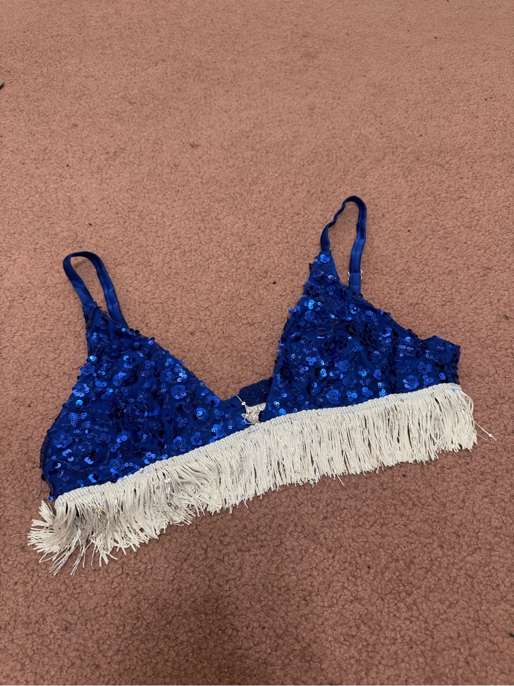 iHeartRaves Blue Sequin Fringe Bralette